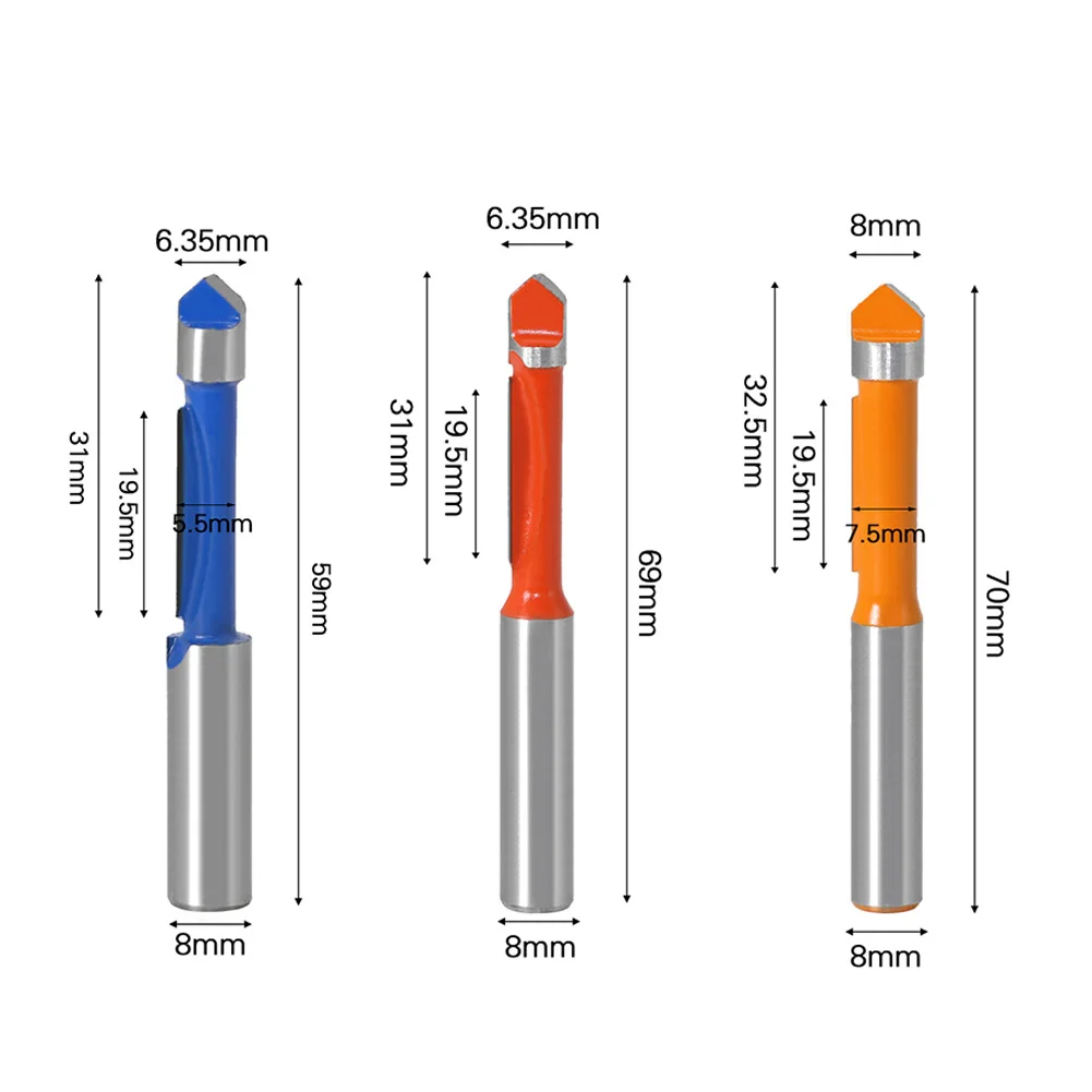 

8mm Shank Wood Drilling Trimmer Professional Router Bit Milling Cutter Shank Cleaning Bottom Router for Wood Milling