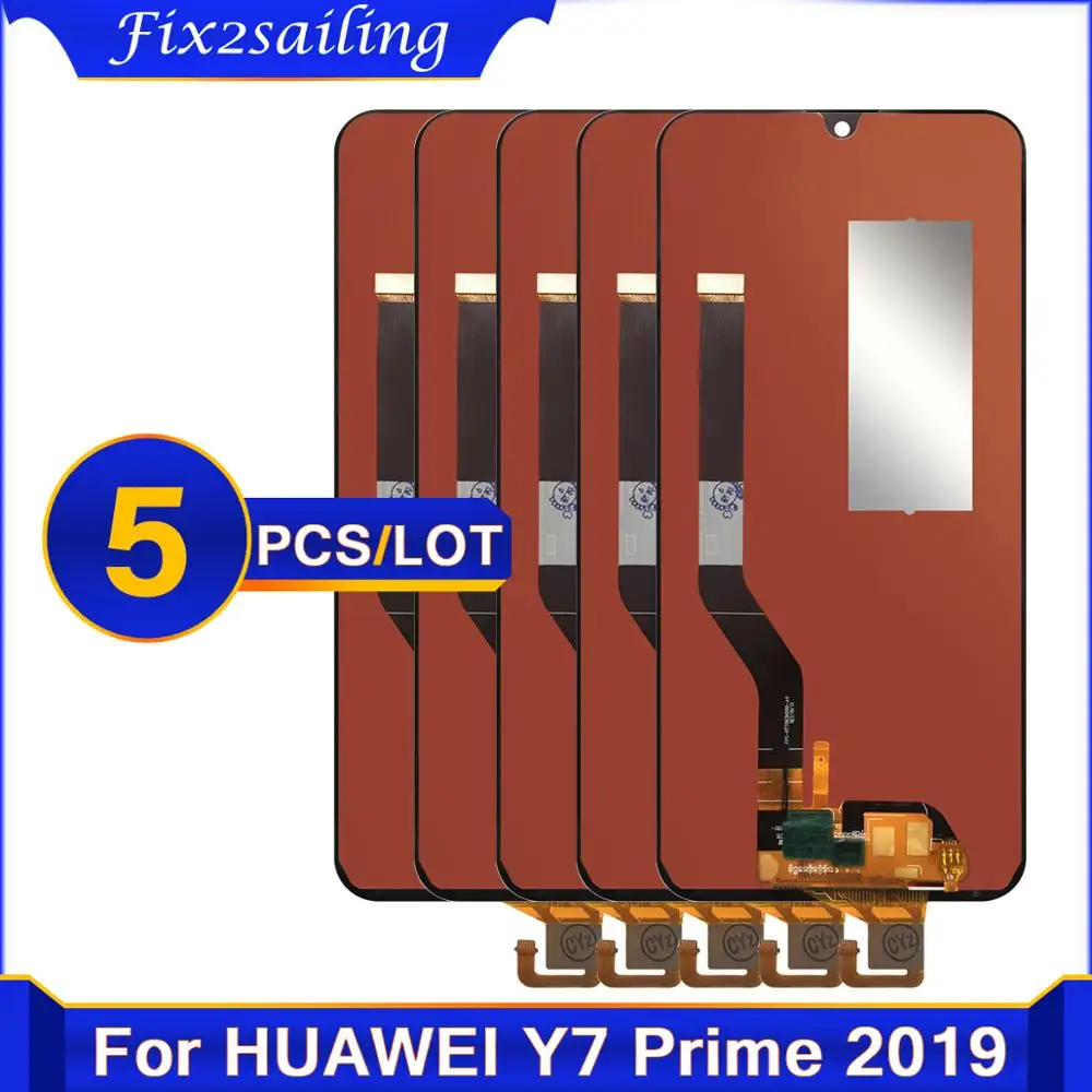 5 шт. 100% тест для HUAWEI Y7 2019 ЖК дисплей сенсорный экран дигитайзер Huawei Pro / Prime DUB LX3 LX1 L23