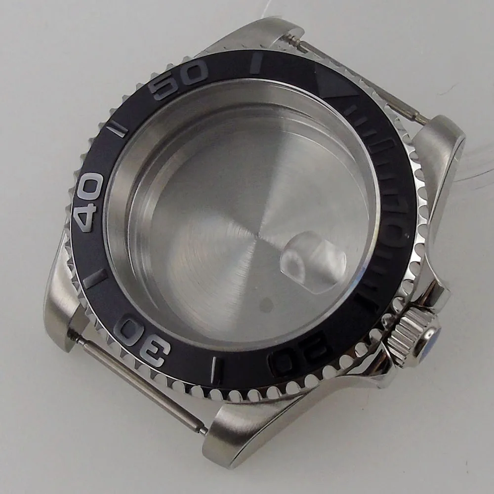 Чехол 40 мм для часов с покрытием из розового золота и черного сапфира подходит NH35