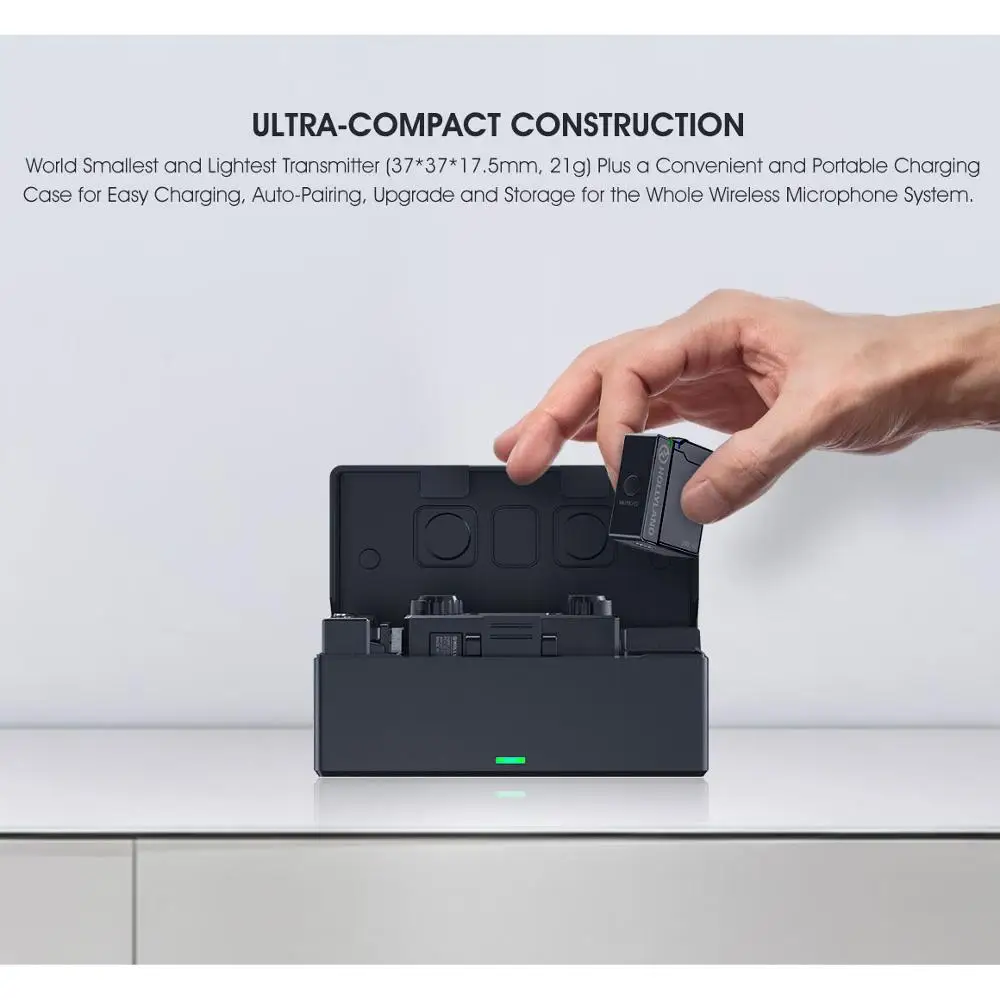 Hollyland LARK 150 Duo Solo TX Wireless Microphone System Lavalier Mic 2.4G OLED Microphone with Battery for Phone DSLR Camera