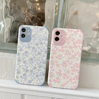 full cute 3d blue pink small floral fresh flower protective shell case for iphone 12 11 pro xs max xr x se 7 8 plus cover coques