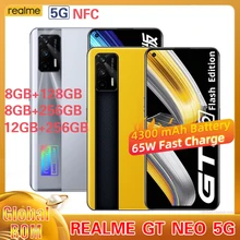 Realme GT Neo 5G Flash Edition 8GB+128GB / 12GB+256GB Global ROM 120Hz Super AMOLED Dimensity 1200 65W Dart Charge NFC 64MP