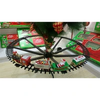 christmas tree decoration train track frame christmas train electric toys railway car with soundlight rail car christmas gifts