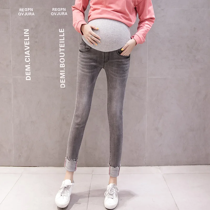 

Maternity jeans spring autumn maternity denim trousers cropped trousers feet pants casual maternity