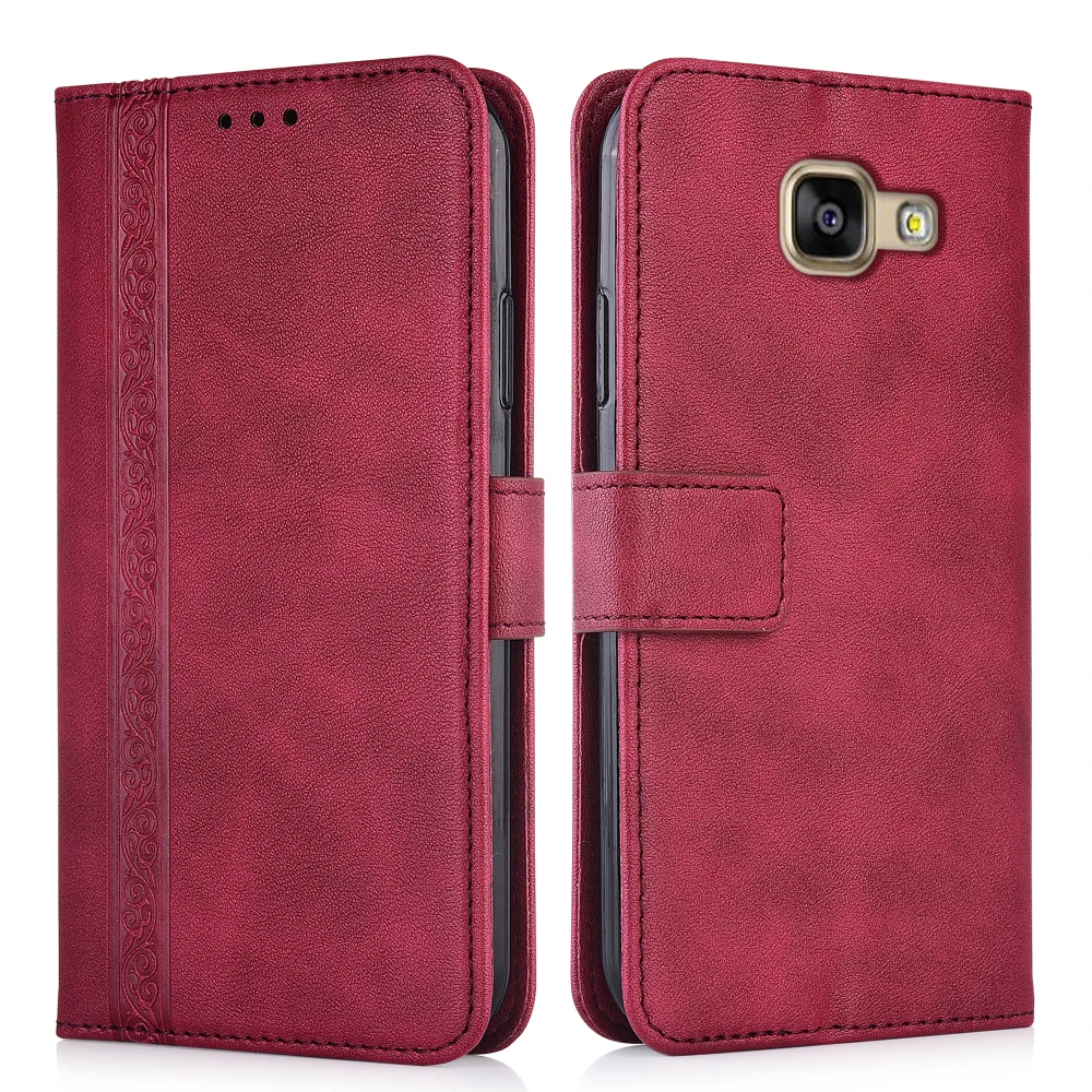 Роскошный чехол-книжка из кожи с магнитным замком для Samsung Galaxy A3 2016 A310 A310F SM-A310F, защищающий заднюю часть телефона.