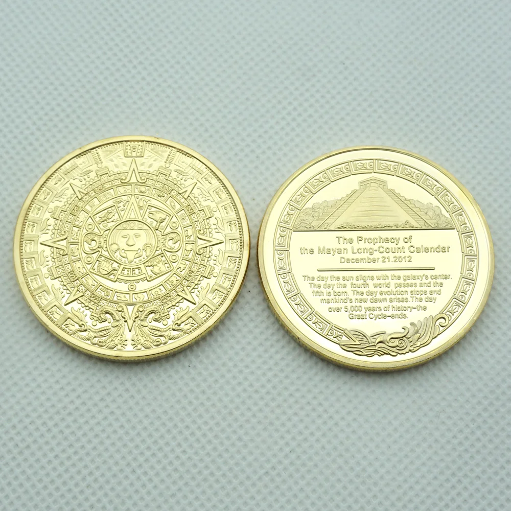 

Maya Pyramids American Coins Mexico Aztec Gold Silver Foreign Non-currency Coin