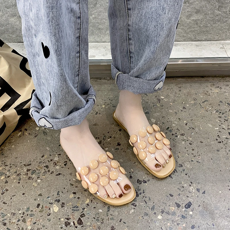 

Slippers Casual Room Shoes Slipers Women Low Slides Candy Colors Luxury Massage 2021 Flat Rubber PU Rome Shoes Slippers Casual S