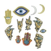 diy iron on embroidery eyes moon palm claw cartoon patches for clothing qr 23
