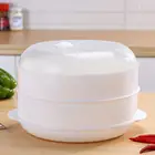 Круглый одноуровневыйдвухуровневый отпариватель для микроволновки, кухонная посуда для овощей, рыб, подставка для отпаривания, кухонный лоток