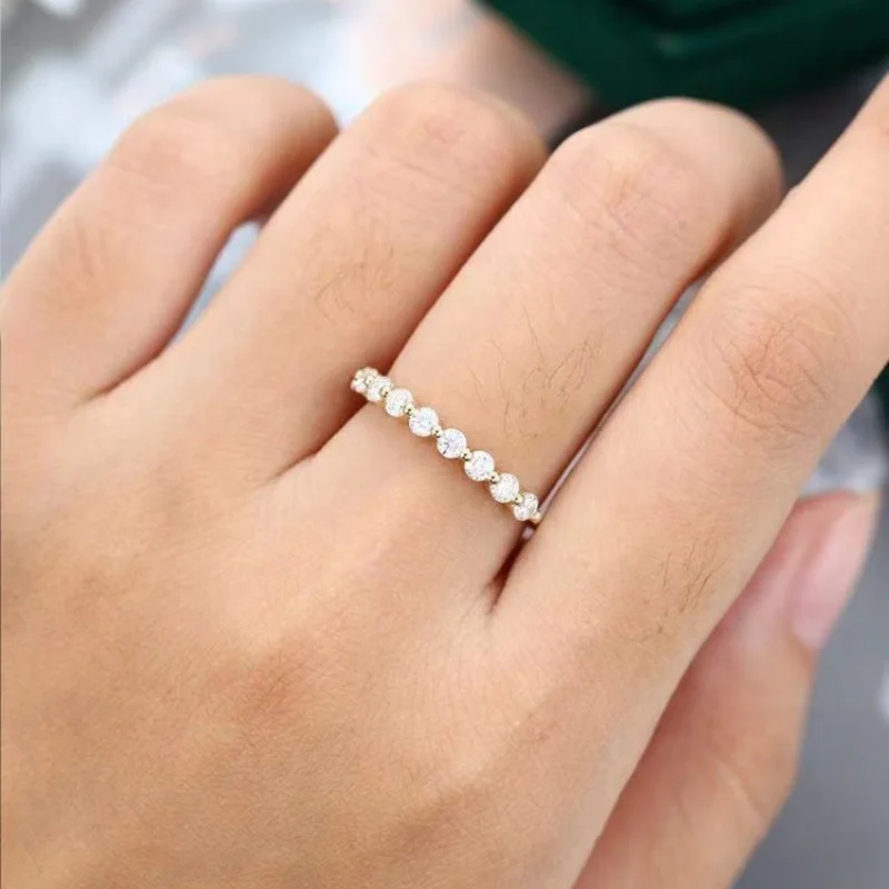 

New Luxury Full AAA Zircon Rings For Women Silver Color Band Rings Jewelry Promise Wedding Anel Statement Anillos Wholesale