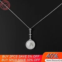s925 sterling silver white mother of pearl necklace 26 english letters meteor clavicle chain fashion new luxury monaco jewelry