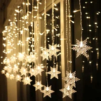 3m led snowflake garland light up snowflake curtain fairy light 2022 new year christmas decorations for home living room 16led