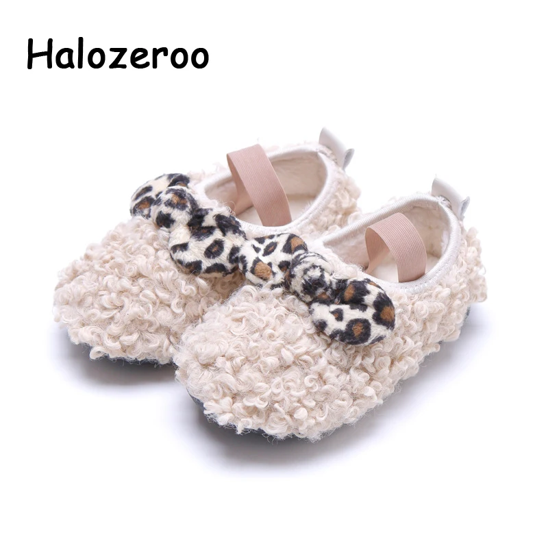 2019 Winter Kids Bow Shoes Baby Girls Princess Flats Children Black Warm Brand Toddler Slip On Loafer Fashion Moccasin |