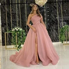 Элегантные асимметричные вечерние платья на одно плечо, сексуальное платье с высоким разрезом на молнии для свадебной вечеринки, а-силуэт, Формальные платья для невесты