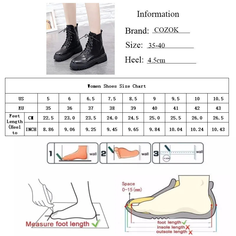 

Women Lace Up Motorcycle Boots 2021 Autumn Winter Woman Zip Ankle Boots Ladies Cool Punk Mid Heels Female Casual Black Shoes