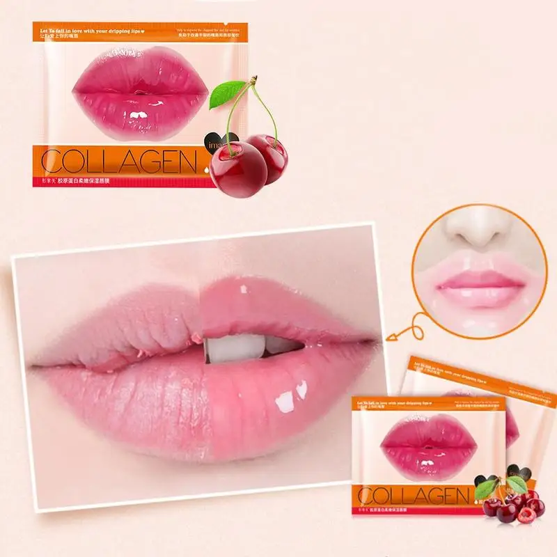 

1 pcs Crystal Collagen Lip Plumper Mask Honey Peach Moisture Mask Scrub Anti Care Gel Lip Lips Patch Aging milk U9H2