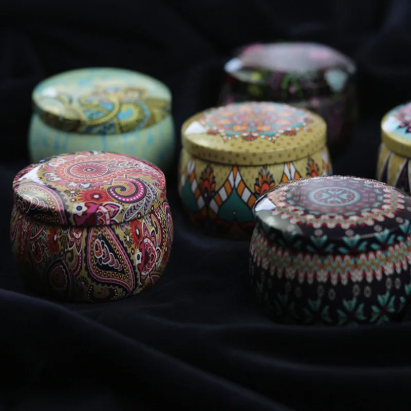 

DIY Candle Tin Box Metal Candy Cookie Box Mousse Cake Rose Tea Pot Wedding Souvenir Small Object Storage Box Cosmetic Organizer