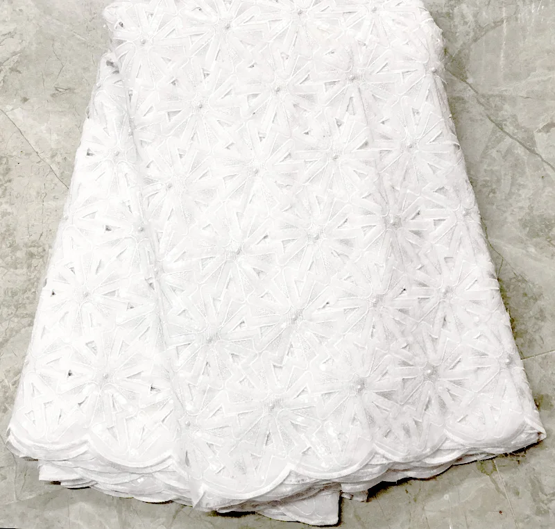 

Nigerian Laces Fabrics High Quality 2020 Latest Sequins Royal Blue African Organza Tulle Lace Fabric For Women sewing dresses