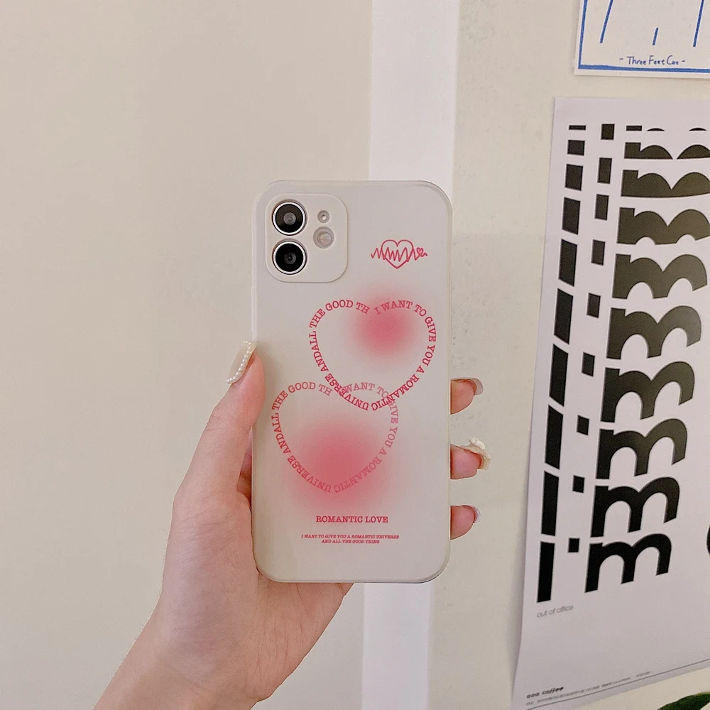 new eternal love couple phone case for iphone 13 pro max cute square silicone cover conque shell for iphone 11 12 xr xs 7 8 plus free global shipping