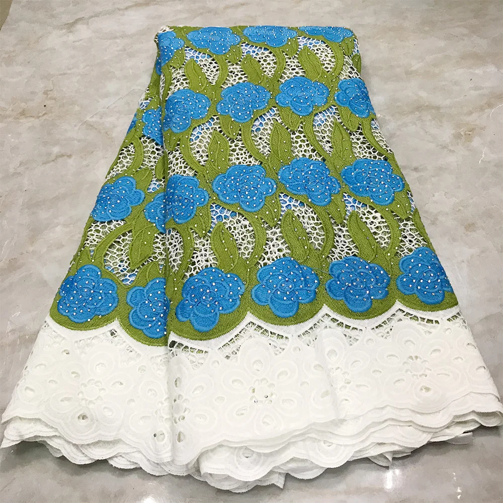 2020 Высококачественная швейцарская гипюровая кружевная ткань с камнями вуаль