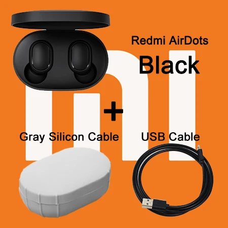 CN Case Cable 15 Xiaomi Redmi Airdots Ture Беспроводные bluetooth 5,0 наушники AI Голосовое управление стерео активные шумоподавления наушники с микрофоном - Цвет: CN Case Cable 15