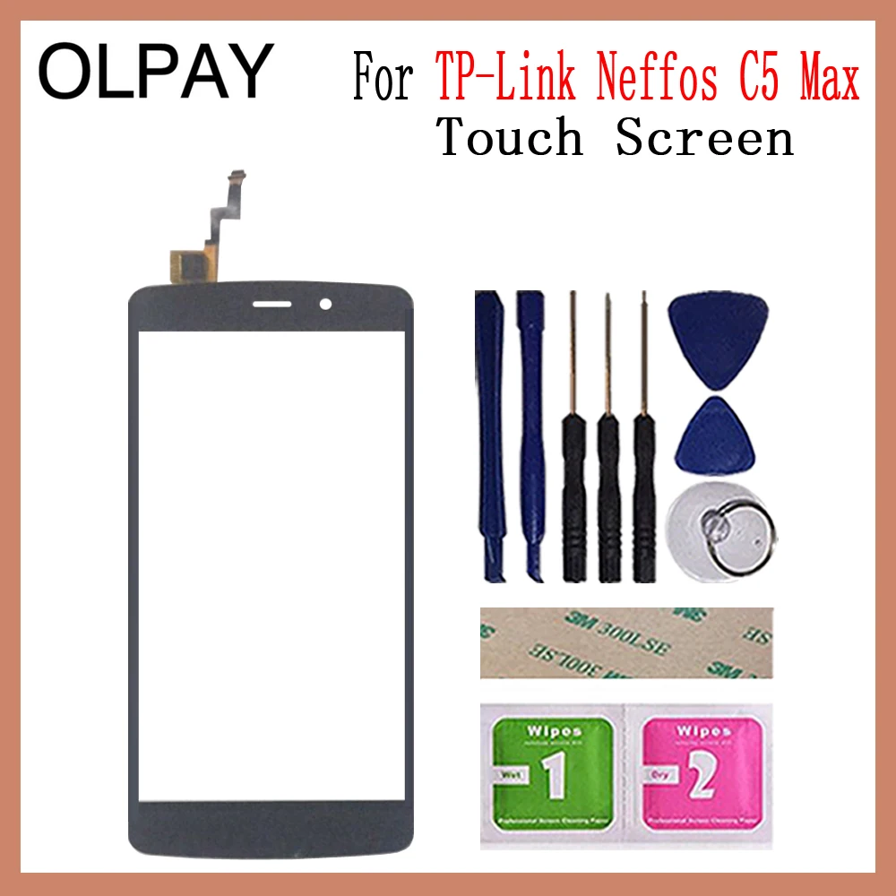 C5 Max Black Tools OLPAY мобильный телефон сенсорный экран для TP-Link Neffos C5 C5A C5L C5 MAX сенсорный экран стекло дигитайзер панель объектив сенсор ремонт - Цвет: C5 Max Black Tools
