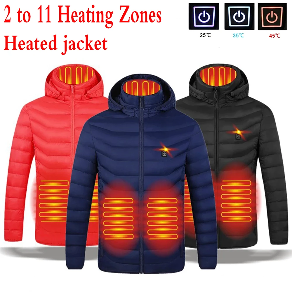 Жилет с подогревом моющаяся хлопковая куртка капюшоном и Usb-зарядкой теплая