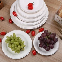 100pcs disposable plates 6 inch white cake paper pan round disk birthday wedding christmas party paper tray disposable tableware