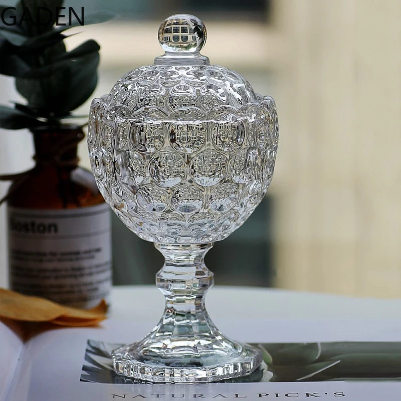 

Transparent Glass Candy Jar Household Lead-free Glass Tall Jar Afternoon Tea Jar Ornaments Home Desktop Decoration Storage Box