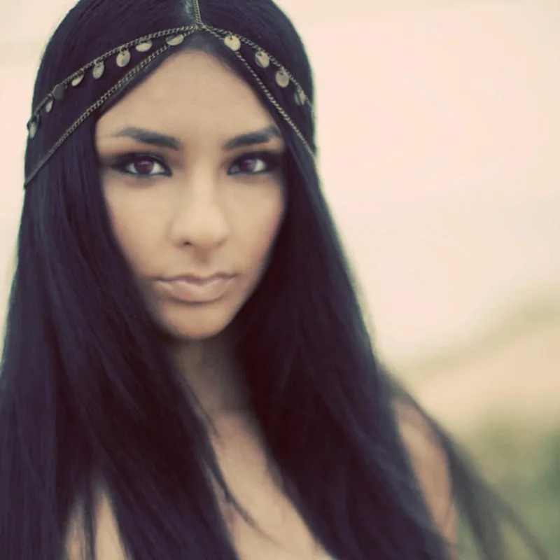 Женская повязка на голову многослойная золотая цепочка для волос в стиле ретро |