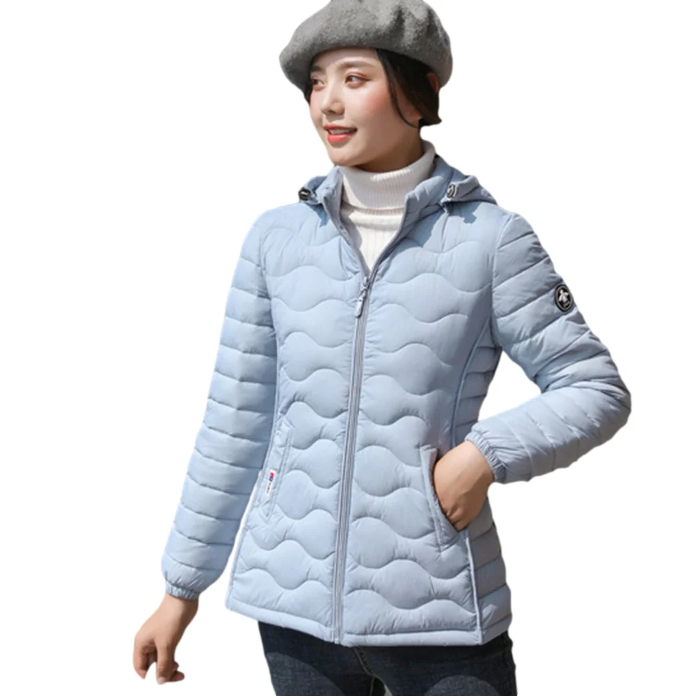 Korean Style Short Thin Quilted Coats Jacket Fashion Solid Hooded Zipper Overcoat Women Autumn Winter Outerwear Parkas Top | Женская