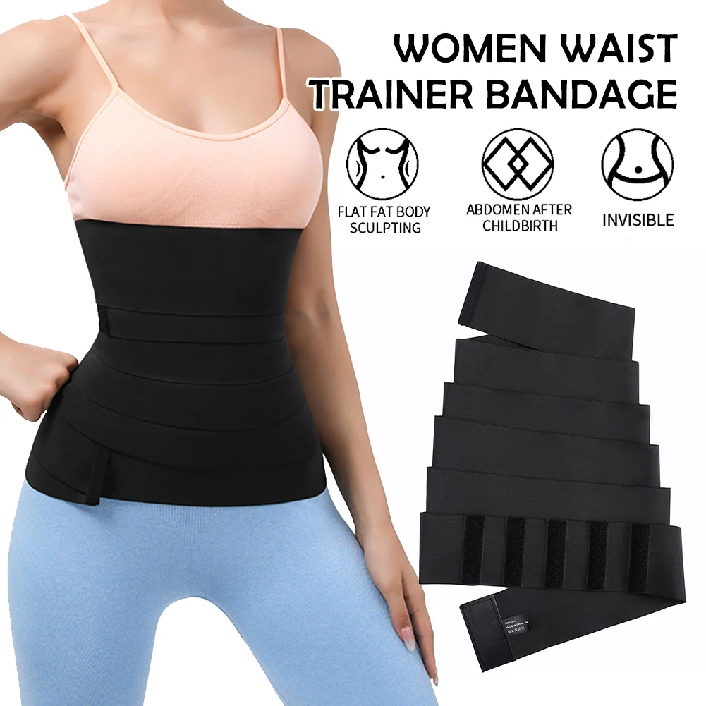 

Waist Trainer Snatch Bandage Wrap Tummy Sweat Sauna Trimmer Belt For Women Belly Body Shaper Compression Band Weight Loss Sheath