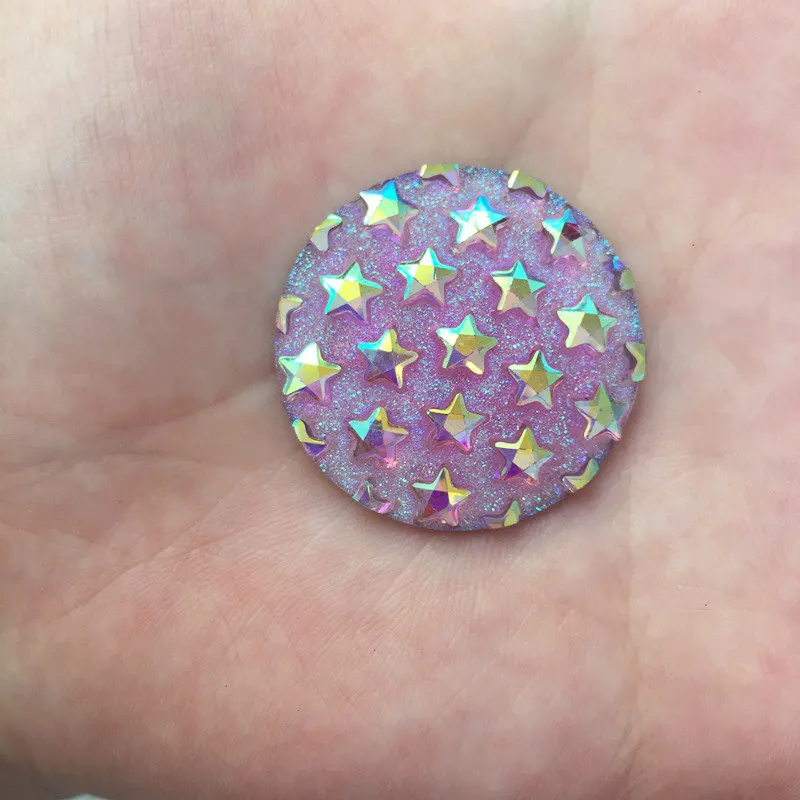 purple 6 шт. AB Смола 30 мм круглые пайетки Ore Star Gem плоская задняя стразы аппликация «сделай сам» Свадебные скрапбукинги орнамент ремесло кнопки G01 - Цвет: purple