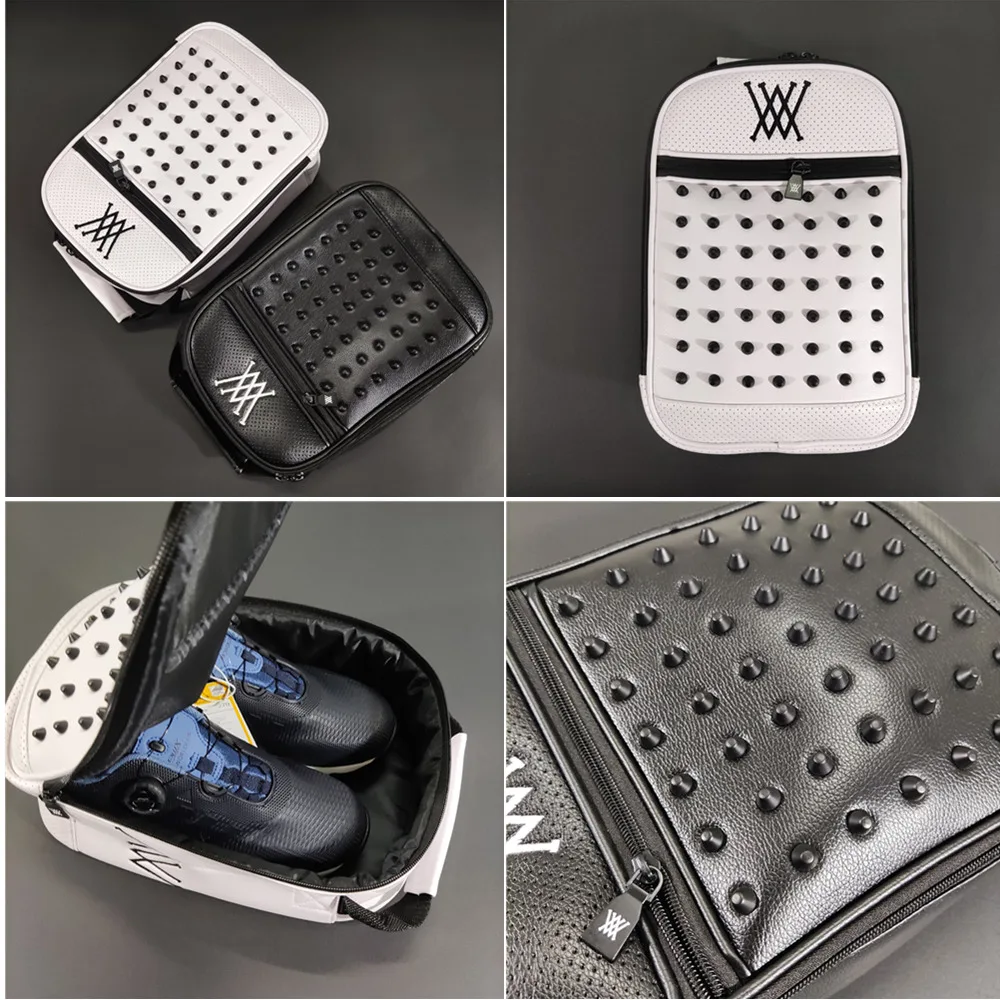 Новая обувь для гольфа сумка с крутым дизайном масса заклепками из искусственной