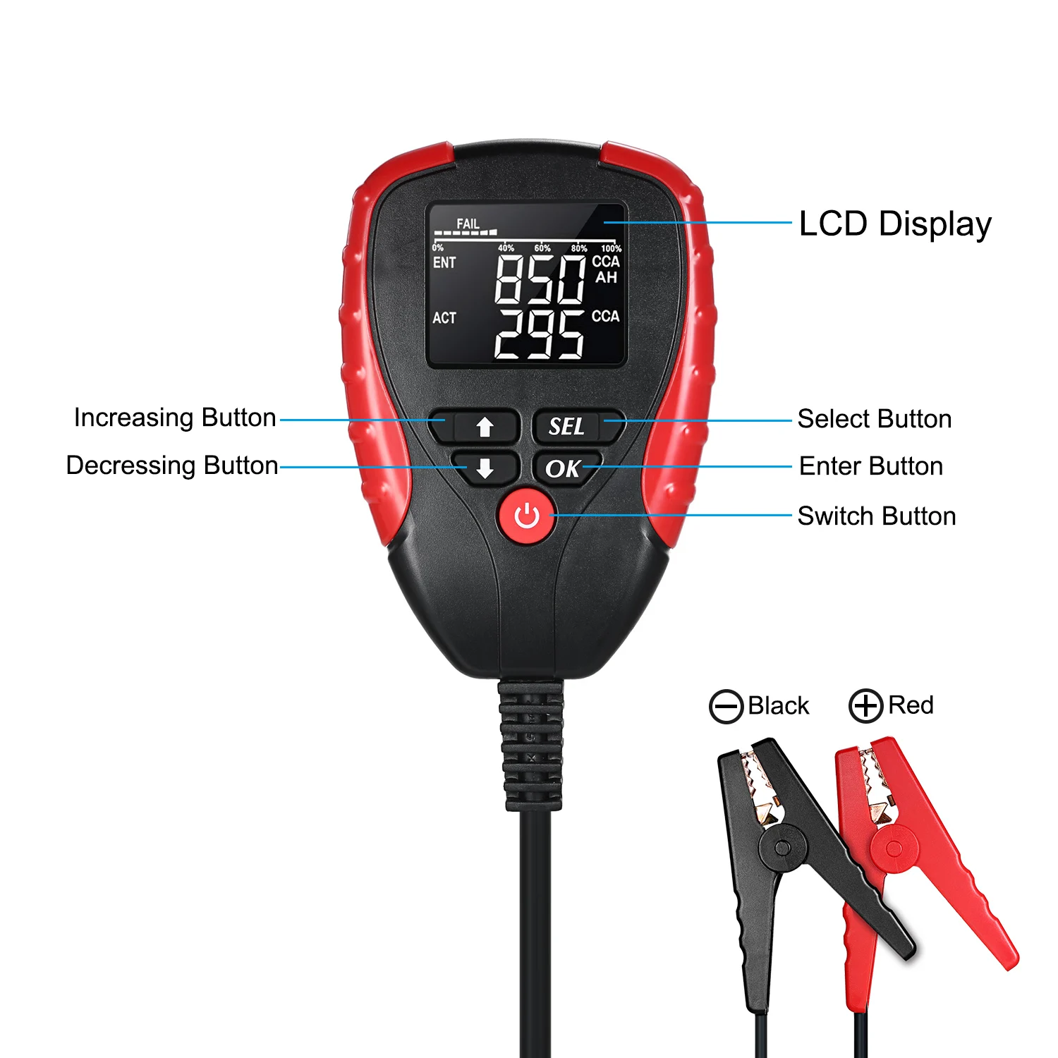 Цифровой тестер автомобильного аккумулятора 12 В Автомобильный анализатор