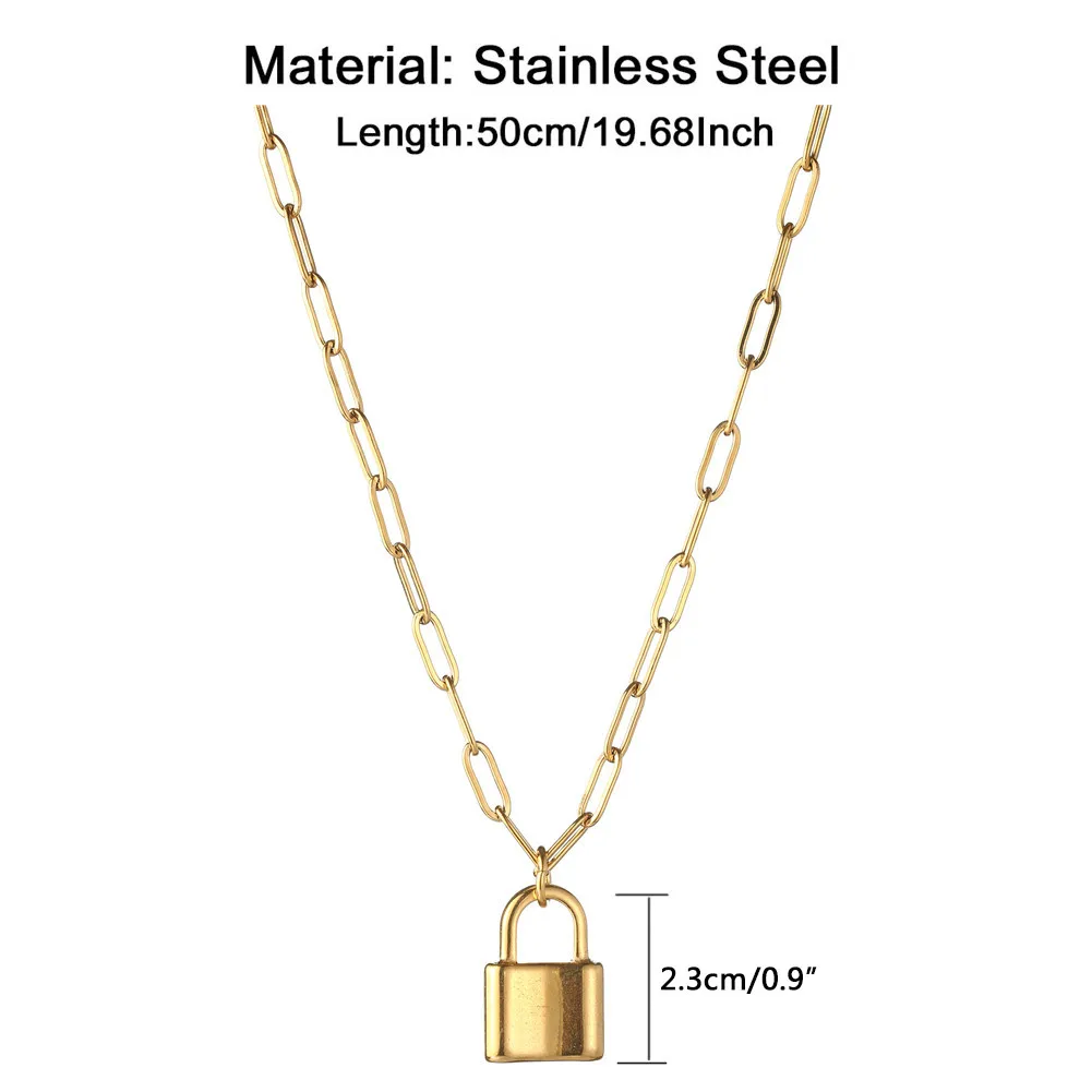 Модные ожерелья из нержавеющей стали золотого и серебряного цвета с навесным