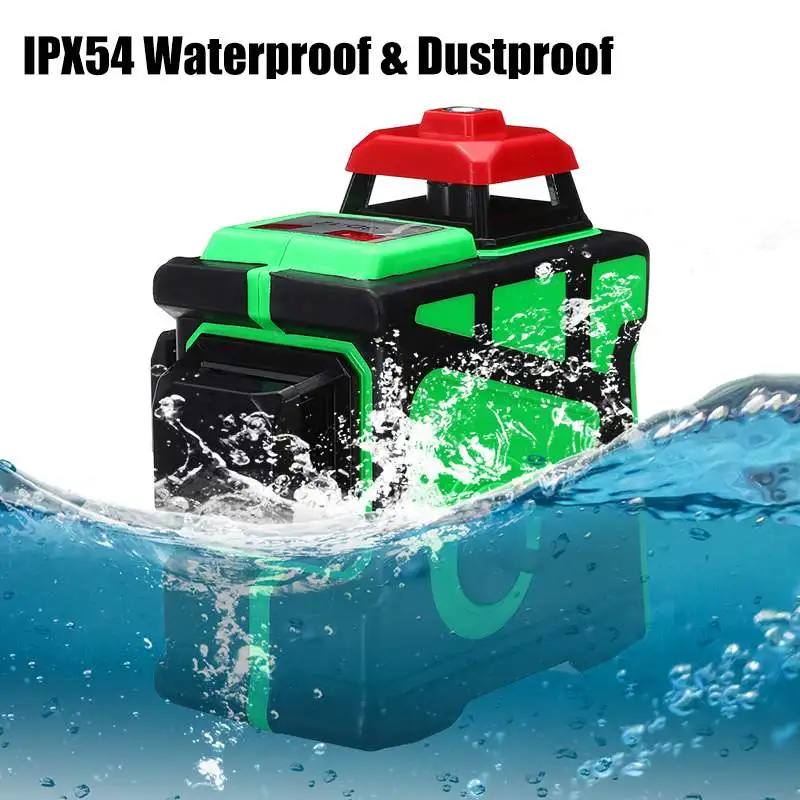 12 линия зеленый синий луч лазерный уровень 3D 360 градусов вращение