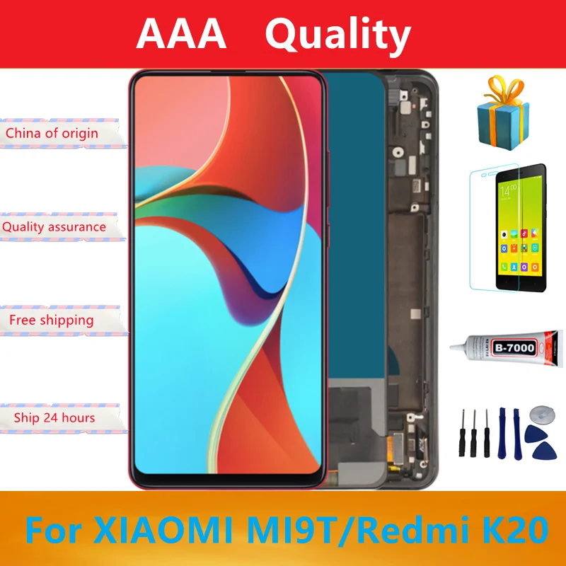 

6.39'' Amoled For XiaoMi Mi 9T LCD with frame for Redmi K20 Pro / K20 Display mi 9t pro Touch Screen Digitizer Assembly