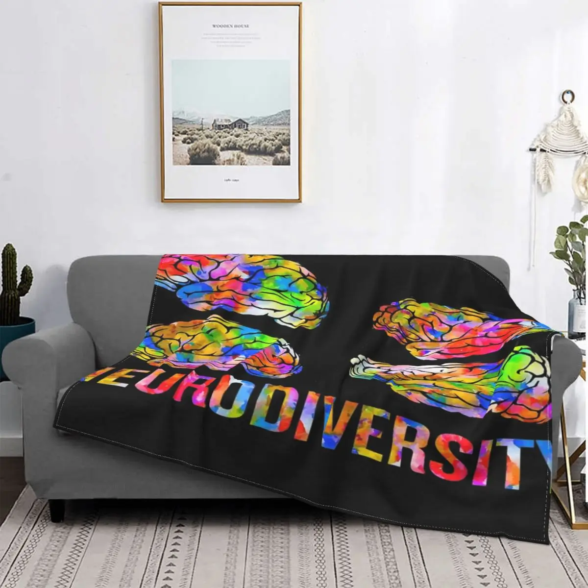 

Нейроразнообразие с акварельным одеялом покрывало для кровати клетчатый диван одеяло для дивана одеяло для пикника детское одеяло