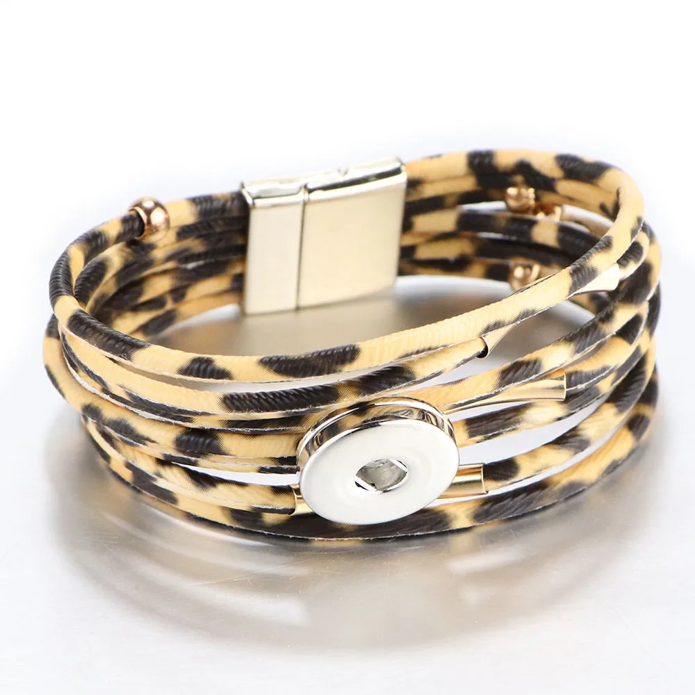 Ювелирные изделия с кнопками-застежками 18 мм браслет в стиле панк многослойная