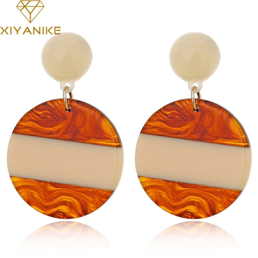 Женские серьги XIYANIKE из акриловой смолы оригинальные яркие уксусной кислоты