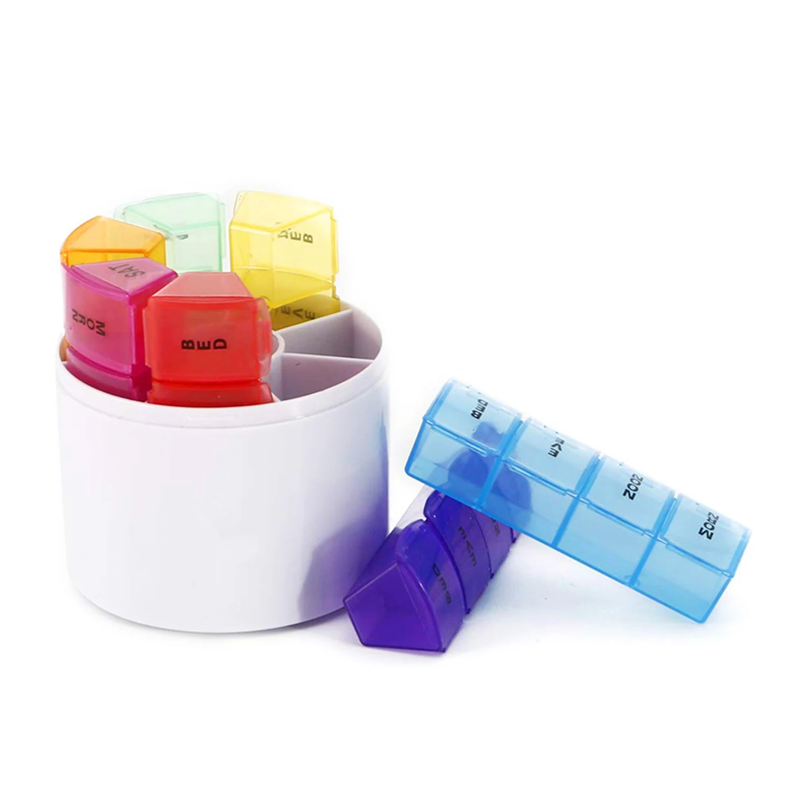

Weekly 7 Days Pill Box 28 Compartments Pill Organizer Plastic Medicine Storage Dispenser Cutter Drug Cases For Home Travel