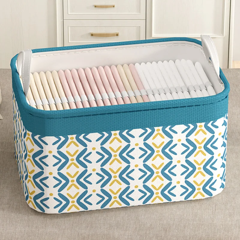 

Large Capacity Drawstring Clothing Storage Box Dustproof Closet Organizer Household Portable with Handle Storage Basket