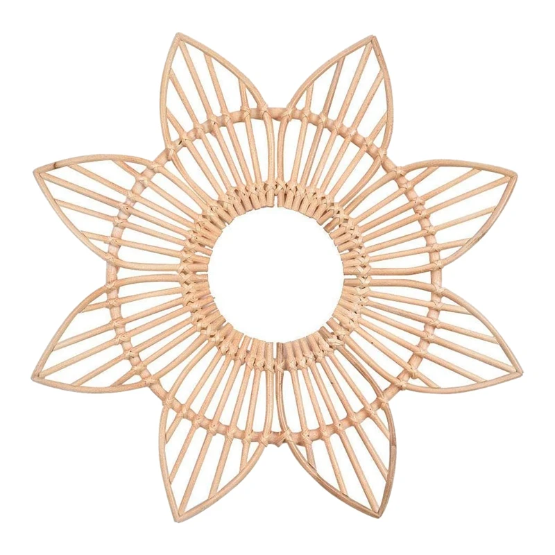 Цветочная рама из ротанга зеркальный декор фоторамки деревянная арт-деко рамка