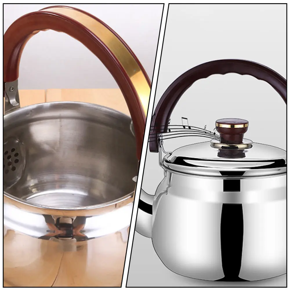 

1pc Stainless Steel Whistling Teakettle Home Use Whistle Boiling Water Kettle