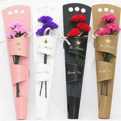 

10 stuks karton inpakpapier voor enkele bloem verpakking подарок gevallen verpakking Дюжина 13x50 см draagbare geschenktrick boeket