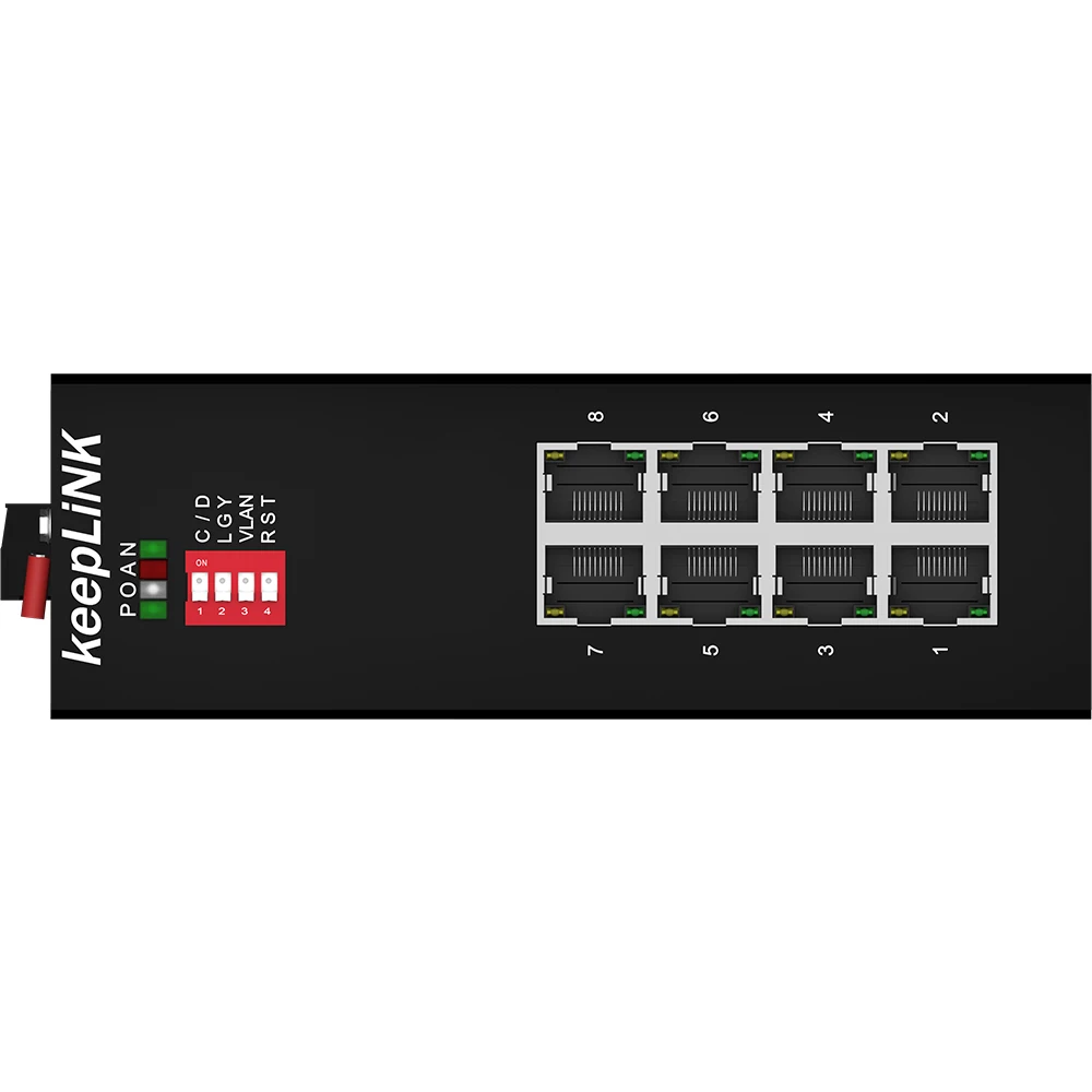 8 портовый промышленный сетевой коммутатор для быстрой локальной сети