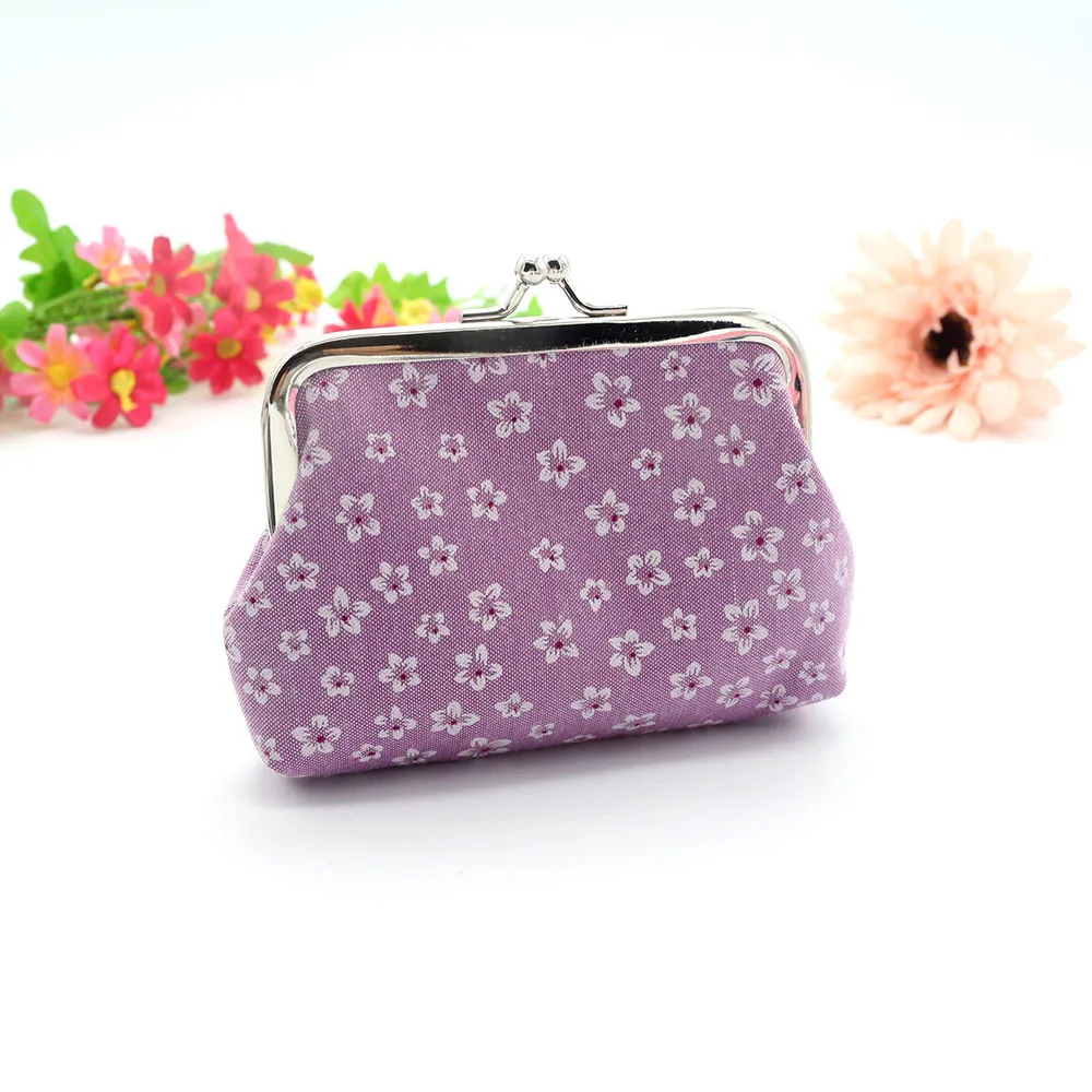 Роскошный женский мини кошелек из парусины в стиле ретро с цветами держатель для