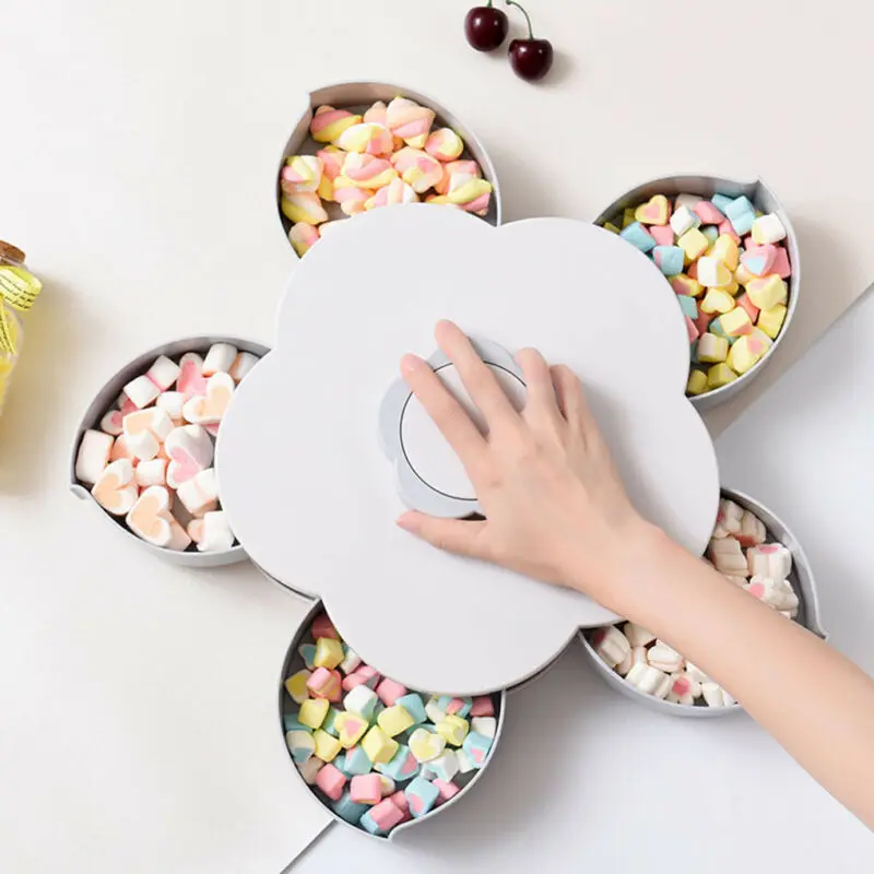 Розового и голубого цвета в форме лепестка Вращающийся Конфеты коробочка