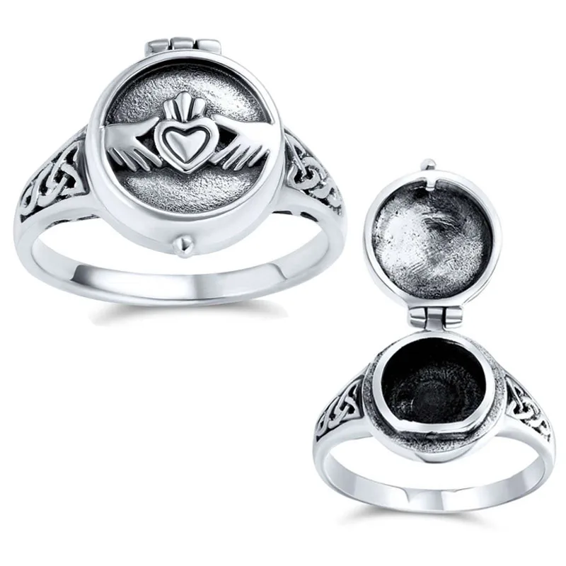 

Hot Sale Unisex Irish Claddagh Rings For Women Men Hand Love Heart Crown Wedding Ring Best Friends Friendship Open Cover Ring